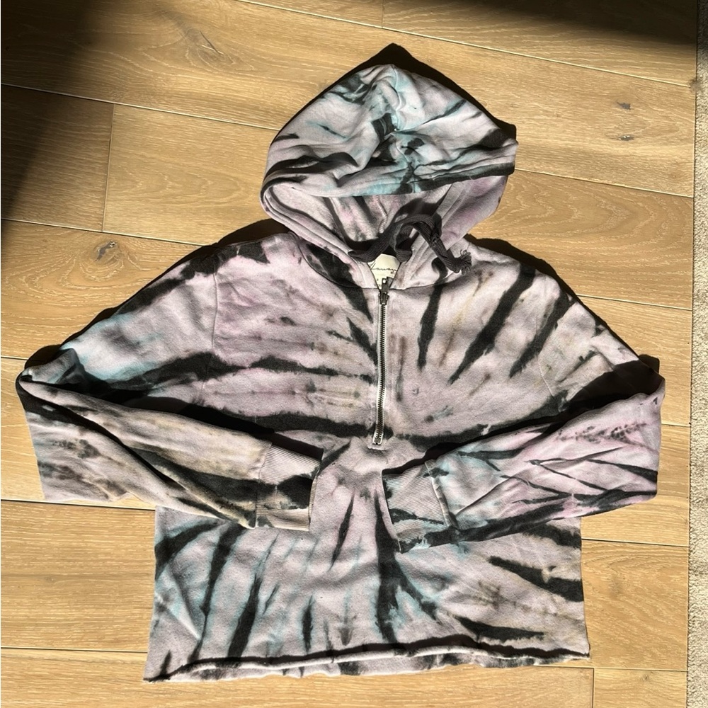 Quarter zip cropped hoodie